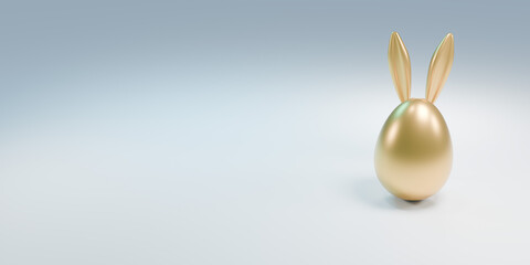 Happy Easter holiday banner. Greeting banner. 3d render. Space for text.