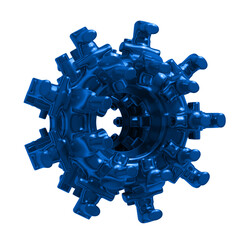 Metal abstract shape, 3d render © neurostructure