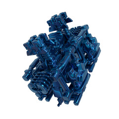 Metal abstract shape, 3d render © neurostructure