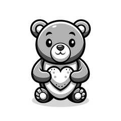 Obraz na płótnie Canvas Cute teddy bear in love with heart. Vector illustration EPS 10
