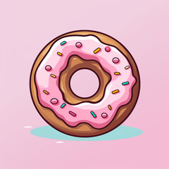 interesting circle sprite as skin for a mobile game, simple donut, minimalist flat artsyle сreated with Generative Ai