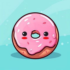Fototapeta premium interesting circle sprite as skin for a mobile game, simple donut, minimalist flat artsyle сreated with Generative Ai