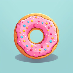 interesting circle sprite as skin for a mobile game, simple donut, minimalist flat artsyle сreated with Generative Ai