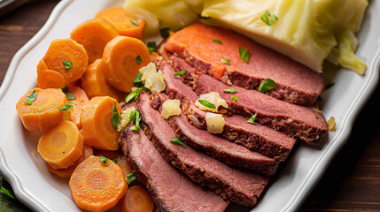 boil dinner, Corned Beef, Cabbage and carrots, 