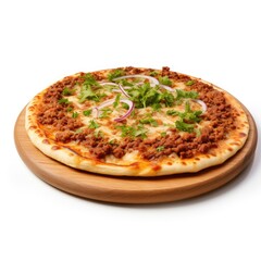Photo of Lahmacun isolated on white background