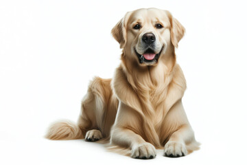 full body photo of a Golden Retriever dog isolated on solid white background. ai generative