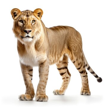 Photo of liger isolated on white background