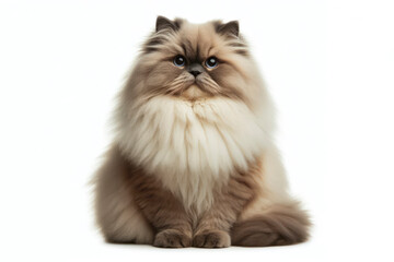 full body photo of a Himalayan cat isolated on solid white background. ai generative