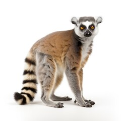 Photo of lemur isolated on white background