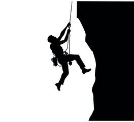 rock climbing task vector silhouette
