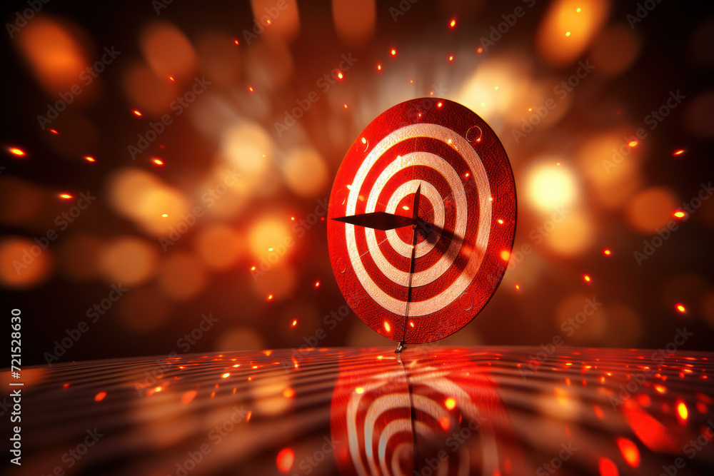 Poster a stylized target icon with detailed arrows signifies precise goal-setting and strategic planning, e