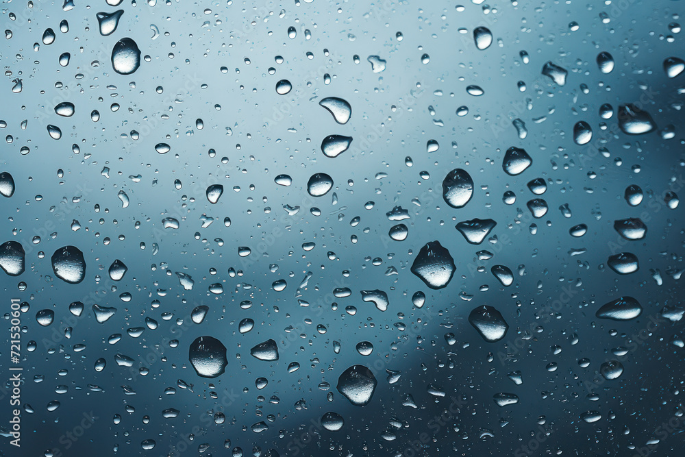 Aufkleber a close-up photograph of raindrops on a window, creating a moody and introspective background for te