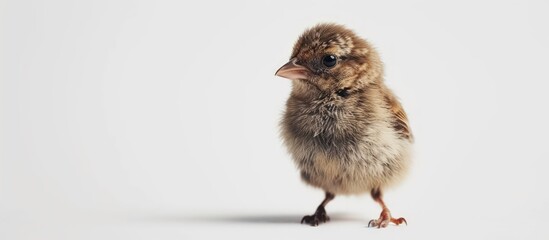 Fototapeta premium Cute little bird animal on white background. Generate AI image