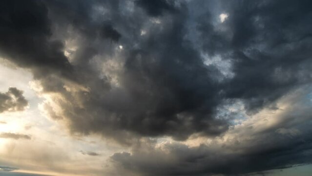 Dramatic clouds time lapse footage in 4k. rainy clouds
