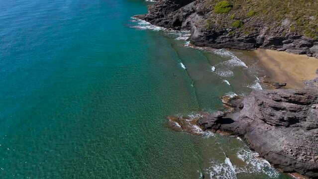 Aerial view of the beaches of Calblanque, Cartagena, Region of Murcia, Spain