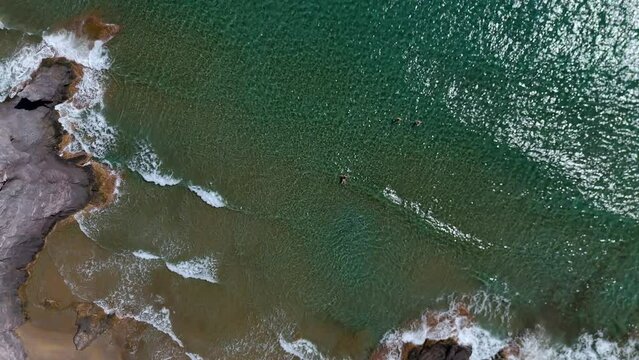 Aerial view of the beaches of Calblanque, Cartagena, Region of Murcia, Spain