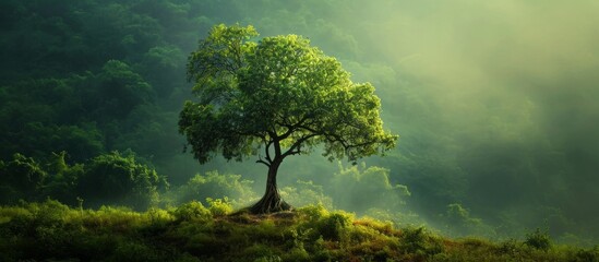 Captivating Tree in the Serene Arms of Nature - A Beautiful Blend of Green, Nice, and Honest Elements