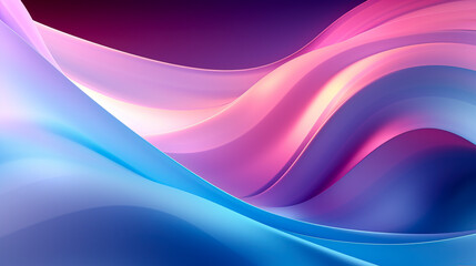 Fluid Gradient Waves in Vivid Pink and Blue created with Generative AI technology