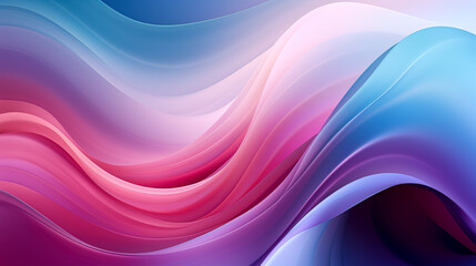 Obraz premium Fluid Gradient Waves in Vivid Pink and Blue created with Generative AI technology