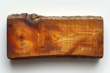 Close up of a wooden plank with growth rings and knots
