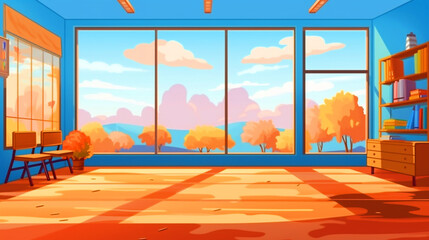 Fototapeta premium School campus building illustration - ai generative