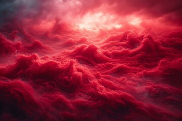 Red cloudscape with a stormy sky