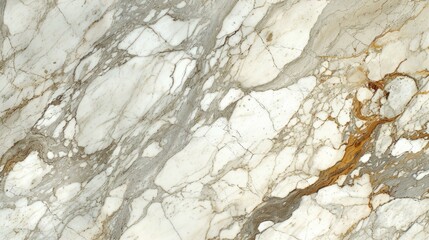 Elegant White And Grey Marble Texture With Golden Veins