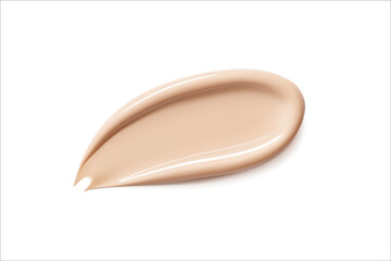 Foundation beige stroke. Face Cosmetic, make up. Cream texture, liquid cosmetic smear. Foundation, BB cream, CC cream, Concealer, face skin product. Realistic Vector