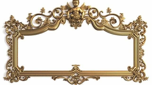 Golden Ornate Frame with Putto