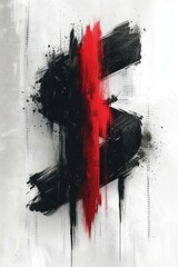 Black and red grunge texture letter S