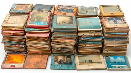 A collection of vintage slide viewers with images of people, places, and things from the 1950s and 1960s