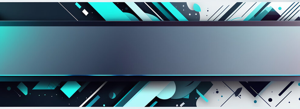 Digital banner with grey space and black and blue border