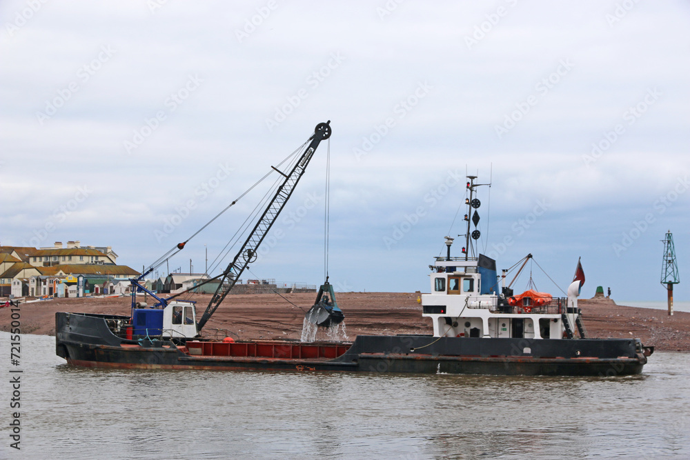 Wall mural dredger on the river teign, devon