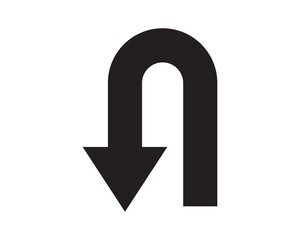  u turn Black Arrow Sign Direction Icon Set. Vector illustration. © Charles stockio