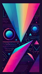 Funky, hipster retro abstract geometric background