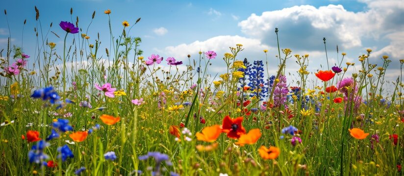 Captivating Beauty of a Natural English Meadow: Wild Flowers in Abundance © AkuAku