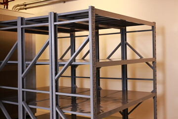 new steel rack preparing for mini stock and warehouse