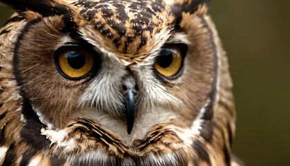 An owl in the thicket of the forest looks with interest