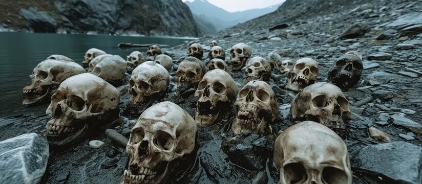 Mysterious Roopkund Lake Reveals Eerie Sight of countless ancient Skeletons at Roopkund Lake, a Lake full of haunting Skeletons
