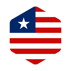 Liberia flag. Liberia hexagon flag. Vector illustrator