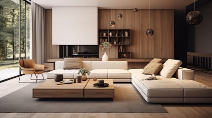 The interior design of this living room is elegant