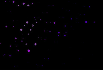 Dark purple vector template with crystals, circles, squares.