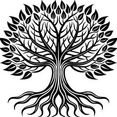 tree silhouette vector	
