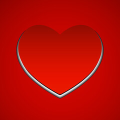 Big red heart, love symbol. Vector symbol