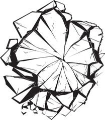 Dynamic Disintegration Vector Illustration of Broken GlassMosaic Meltdown Abstract Broken Glass Vec