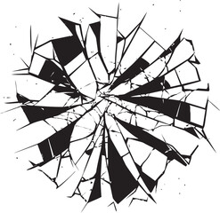 Pixelated Quake Vector Illustration of Broken GlassGlass Harmony Abstract Broken Glass Vector Compo
