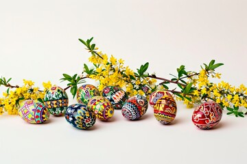 The traditional method of painting Easter eggs to celebrate Easter.