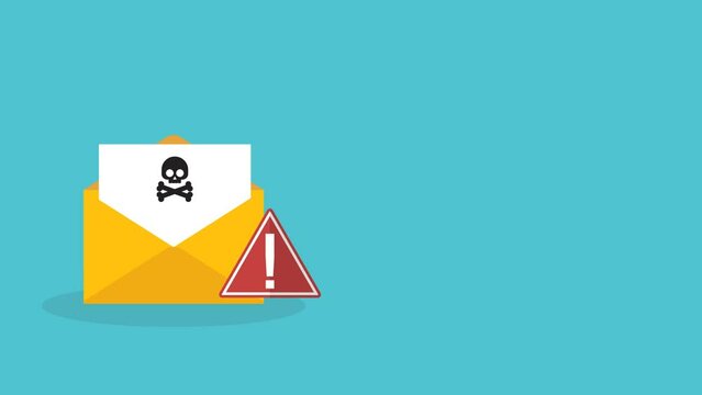 Spam. Spamming concept, motion animation. Email box hacking, spam warning.
