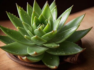 Fototapeta premium Aloe vera in the summer garden