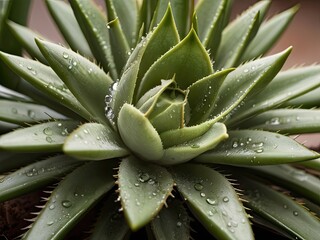 Fototapeta premium Aloe vera in the summer garden